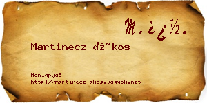 Martinecz Ákos névjegykártya