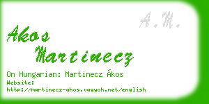 akos martinecz business card